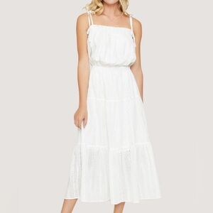 Everlasting Love White Eyelet Lace Maxi Dress Size XS